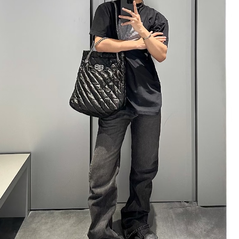 Balenciaga巴黎世家Crush黑銀垃圾袋包中號🧃-37