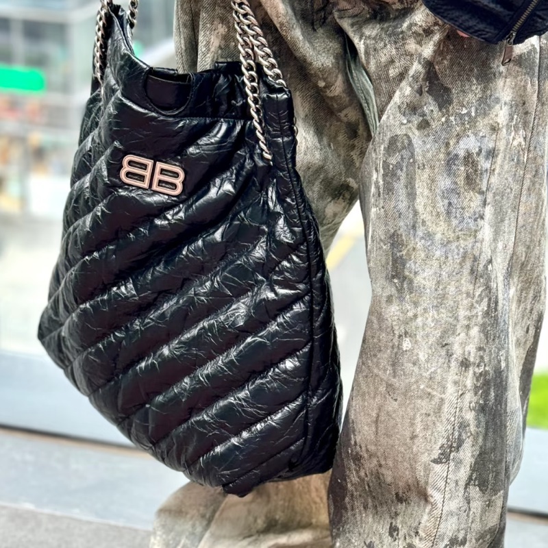 Balenciaga巴黎世家Crush黑銀垃圾袋包中號🧃-38