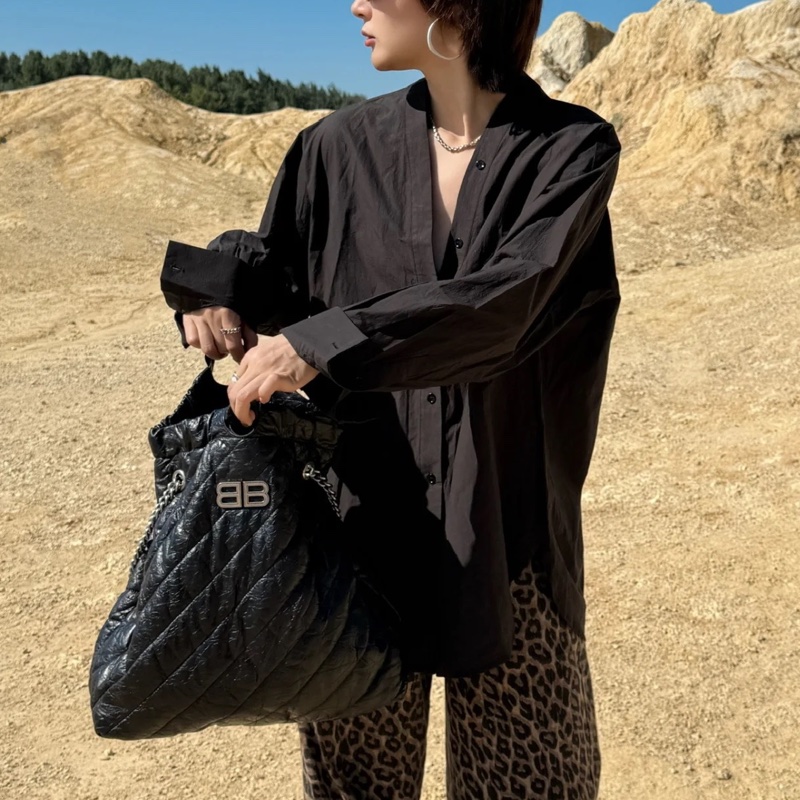 Balenciaga巴黎世家Crush黑銀垃圾袋包中號🧃-39