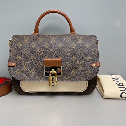 LV路易威登Vaugirard老花拼白郵差包尺寸26×20 附件肩帶 塵袋 。