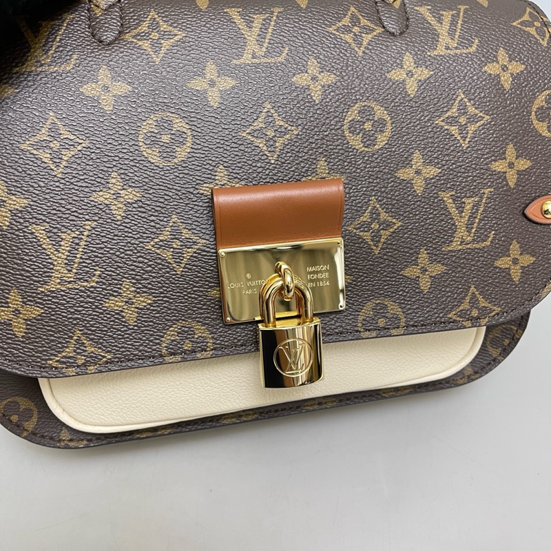 LV路易威登Vaugirard老花拼白郵差包尺寸26×20 附件肩帶 塵袋 。-6