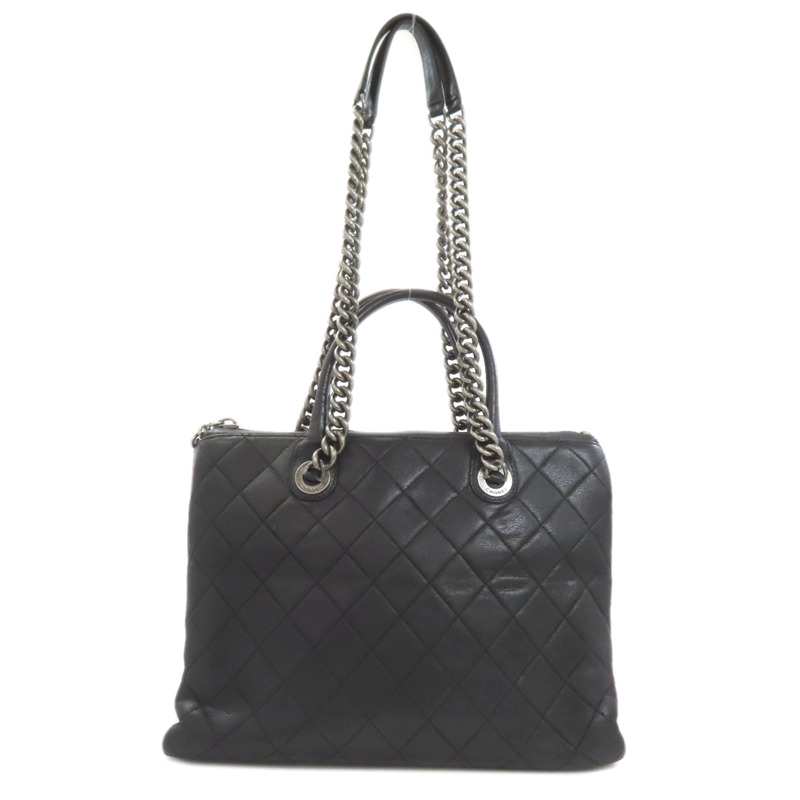 香奈兒 Matelassé 2-Way 手提包，銀色五金配件，小牛皮，女士。-0