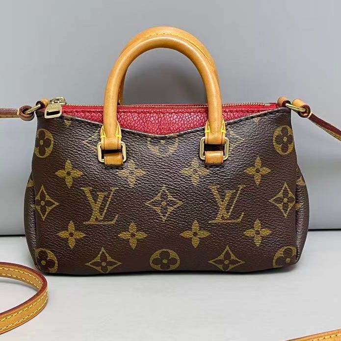 Louis Vuitton路易威登Pallas nano老花红色传奇包尺寸18×10。-0