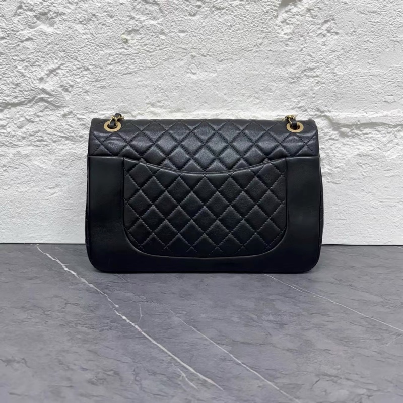 Chanel • 23k雙口袋黑金油臘羊皮機場包 大號 全新全配台灣購證✔️-6