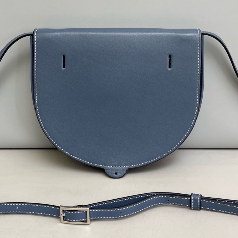 Loewe羅意威Heel霧霾藍全皮馬鞍包 尺寸18×15 附件：原肩帶。-1
