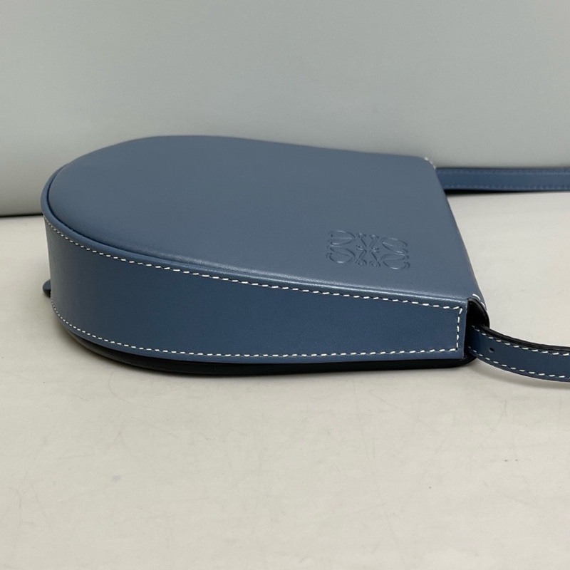 Loewe羅意威Heel霧霾藍全皮馬鞍包 尺寸18×15 附件：原肩帶。-2