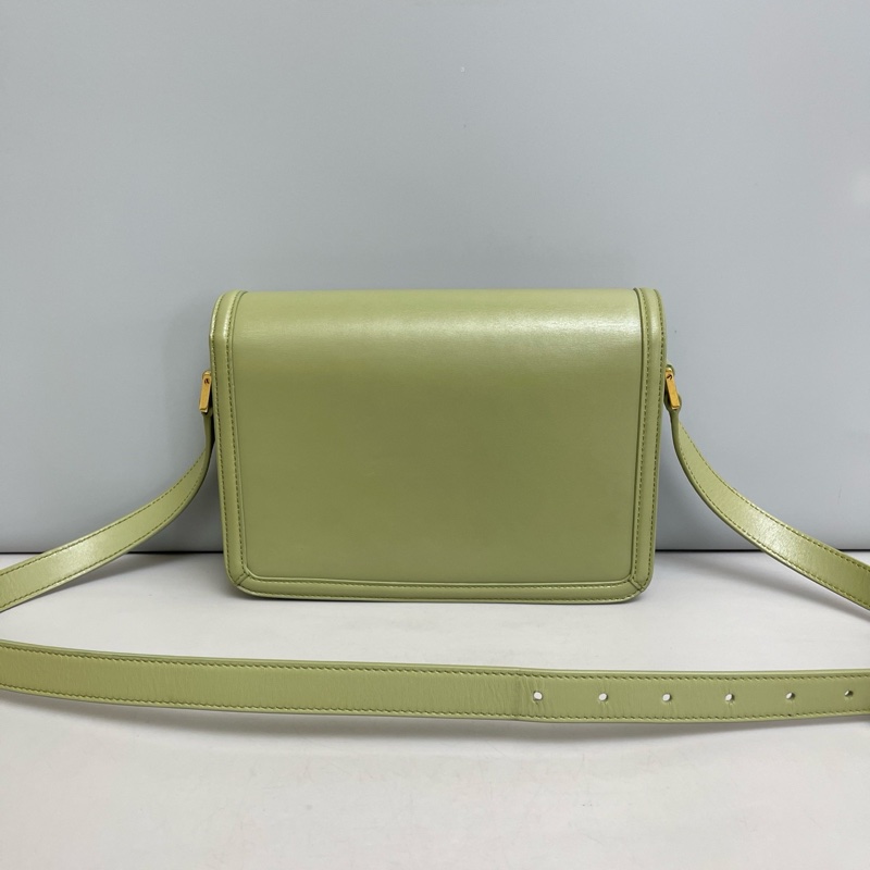 YSL聖羅蘭Solferino中號綠色全皮郵差包  尺寸23×16。-1