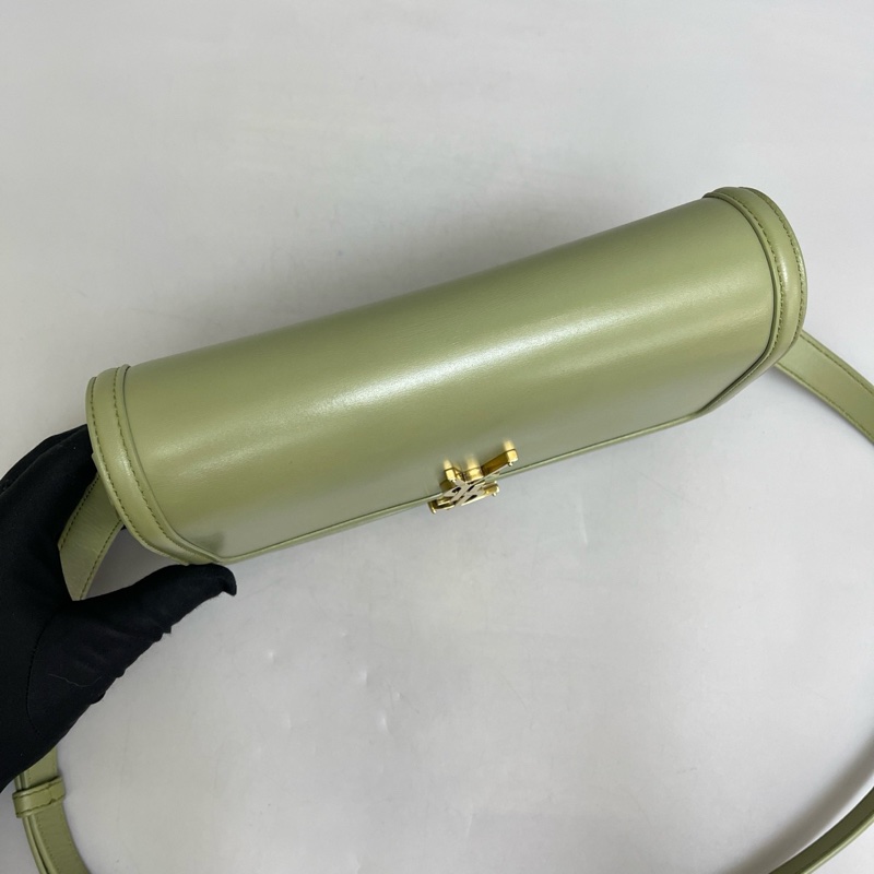 YSL聖羅蘭Solferino中號綠色全皮郵差包  尺寸23×16。-3