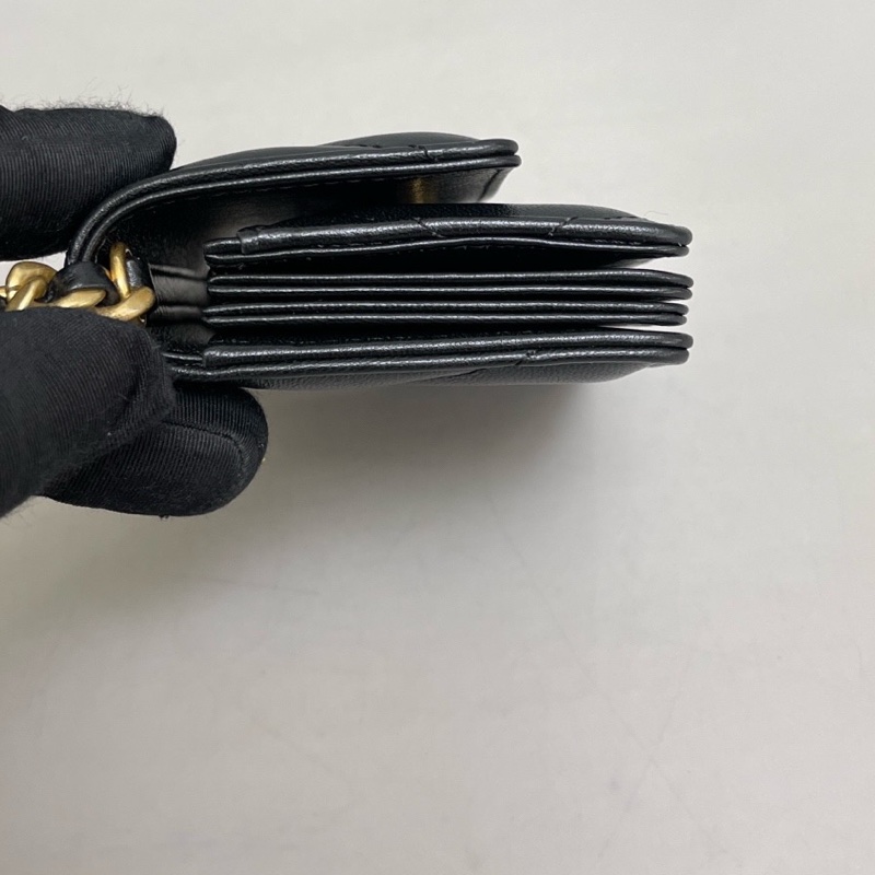 Chanel香奈兒19bag迷你黑金全皮鏈條包，尺寸10×8 鐳射31 附件卡-3