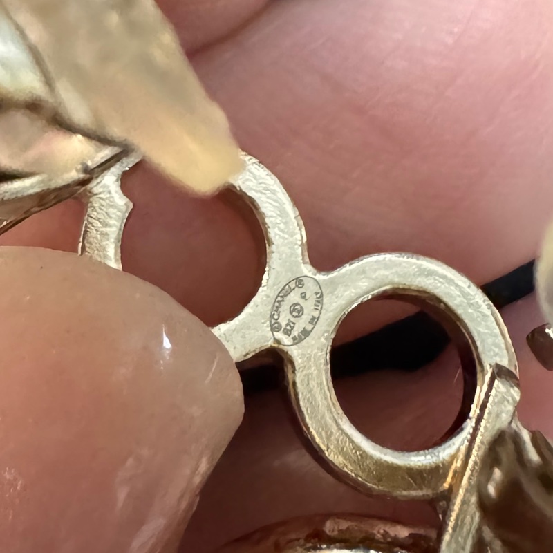 Chanel 金色 COCO 字母 垂吊 雙C 珍珠 夾式 耳環-18