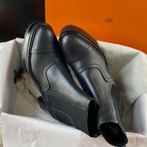 閒置新未使用 hermes愛馬仕chelsea boot黑色短靴37碼