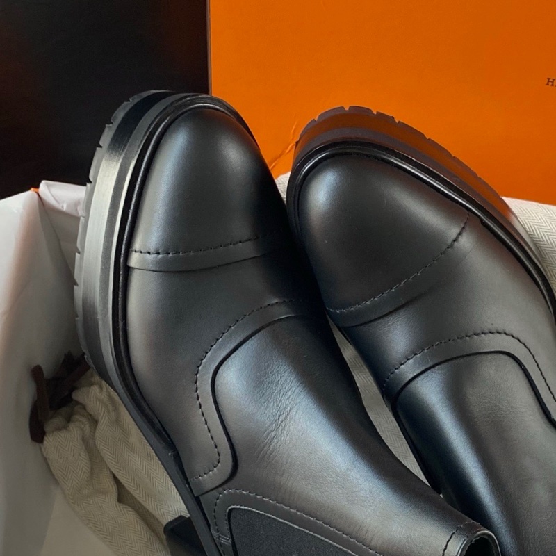 閒置新未使用 hermes愛馬仕chelsea boot黑色短靴37碼-3