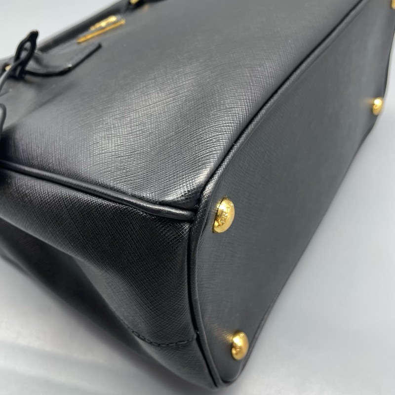 Prada普拉達殺手包中號黑金手提包-5