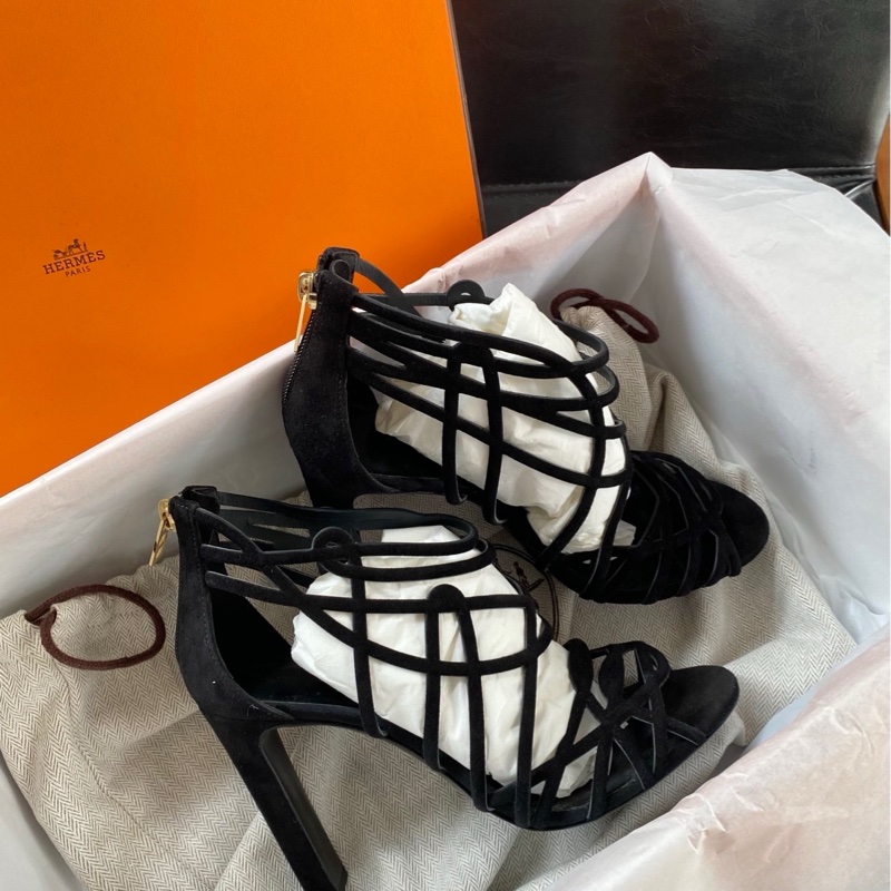 閒置新未使用 hermes愛馬仕oran黑色高跟涼鞋 36碼-1