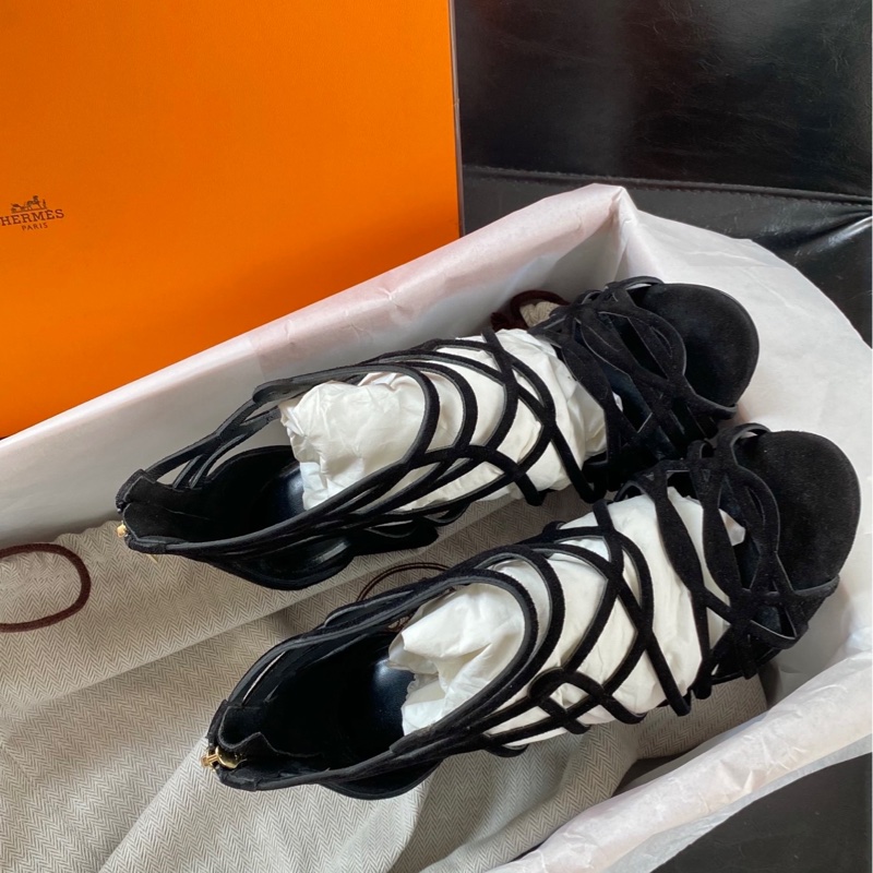 閒置新未使用 hermes愛馬仕oran黑色高跟涼鞋 36碼-3
