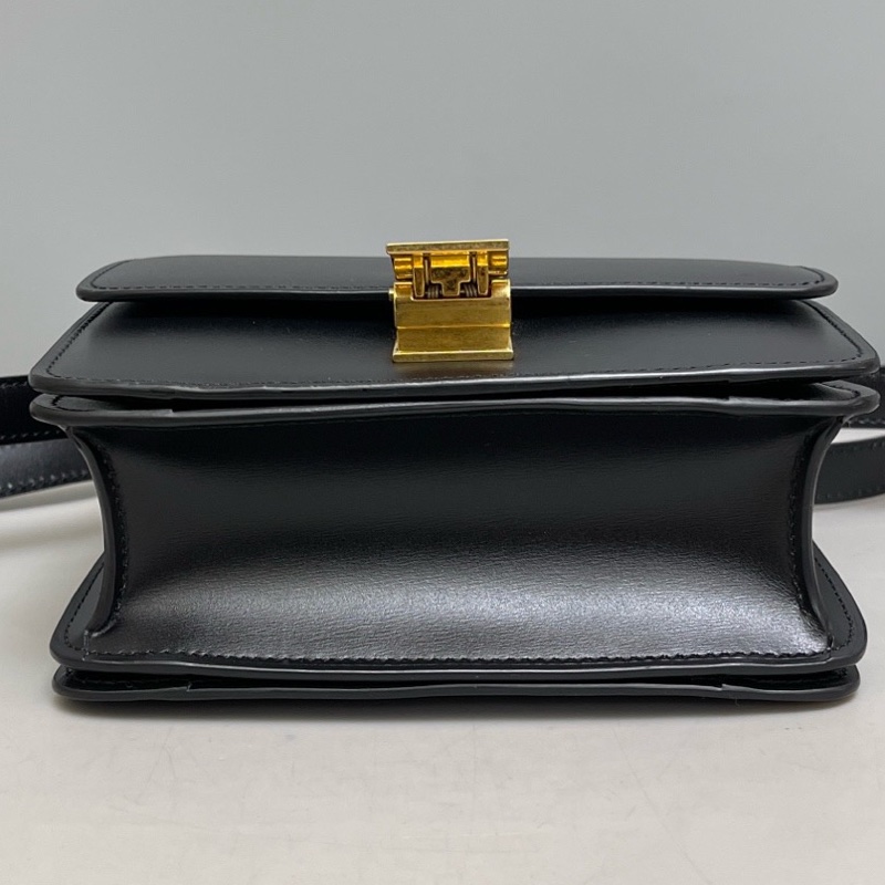 Celine賽琳 Classic Box小號黑金全皮豆腐包尺寸17×14 附件塵袋-4
