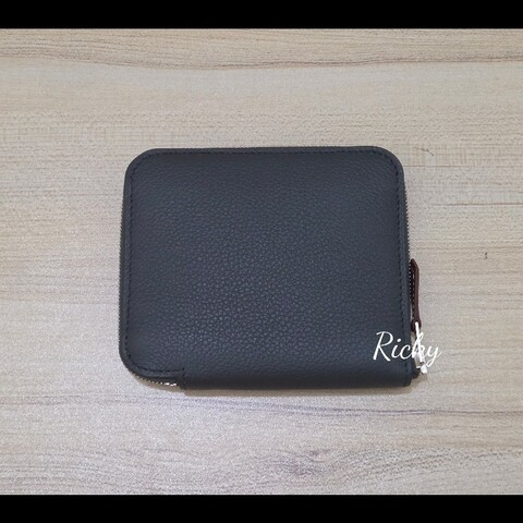 全新全配 Hermes 愛馬仕 積雨雲灰 絲巾短夾 evercolor