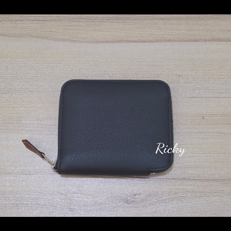 全新全配 Hermes 愛馬仕 積雨雲灰 絲巾短夾 evercolor-1