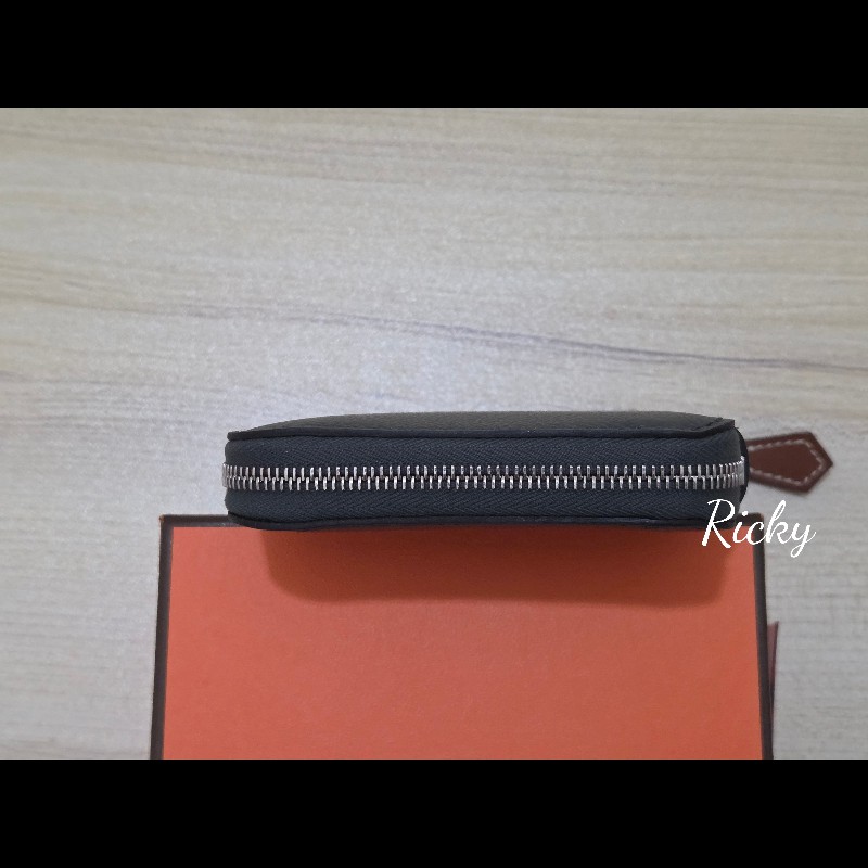 全新全配 Hermes 愛馬仕 積雨雲灰 絲巾短夾 evercolor-2