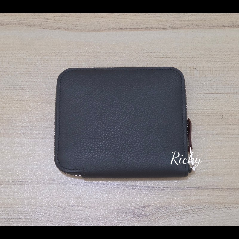 全新全配 Hermes 愛馬仕 積雨雲灰 絲巾短夾 evercolor-6