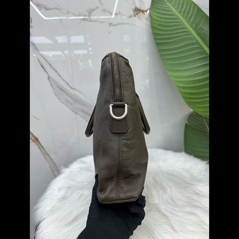 Louis Vuitton深灰色棋盤格公文包手提包單肩斜挎包-2