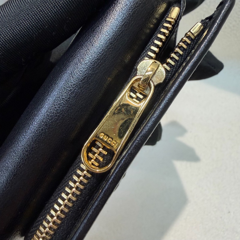 Gucci 1955黑色三摺短夾 XB830-19