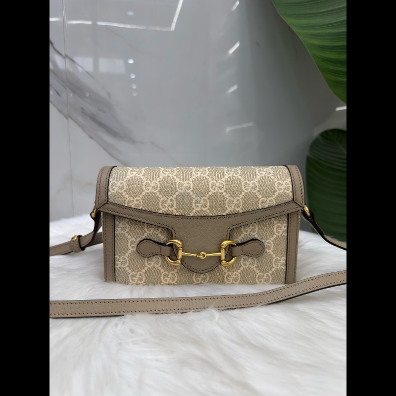Gucci古馳1955馬銜扣盒子包手機包單肩斜挎包-0