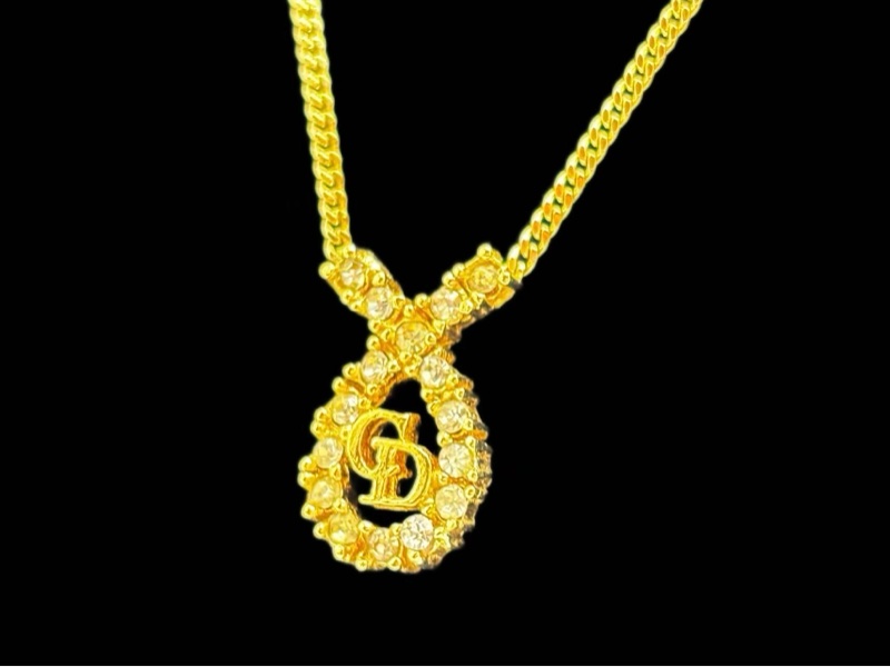 【95新 ✨ 全網最低價！】 Dior中古VTG字母金色項鍊(下單前先詢問庫存❗️❗️）-0