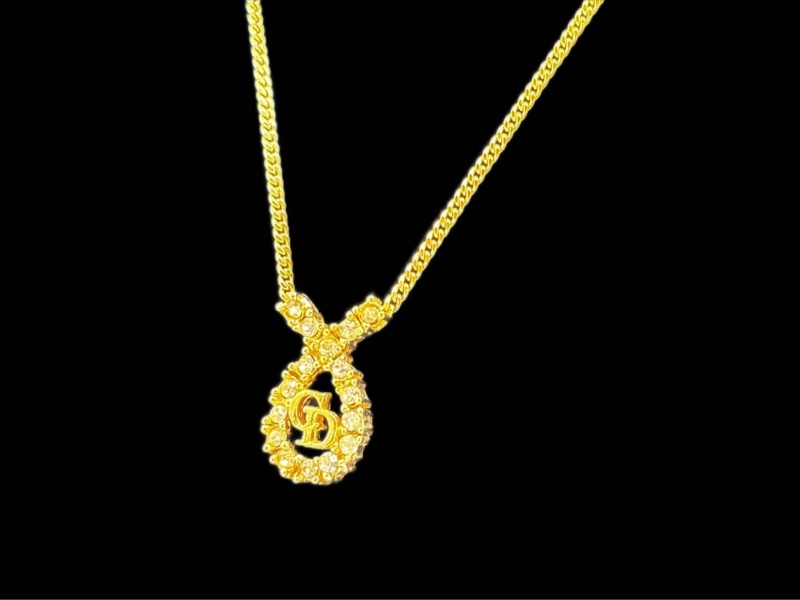 【95新 ✨ 全網最低價！】 Dior中古VTG字母金色項鍊(下單前先詢問庫存❗️❗️）-1