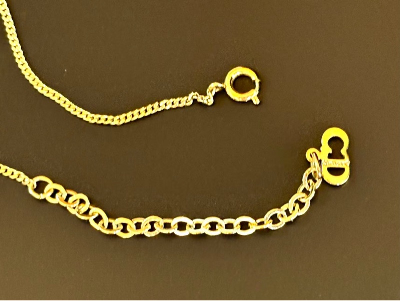 【95新 ✨ 全網最低價！】 Dior中古VTG字母金色項鍊(下單前先詢問庫存❗️❗️）-5
