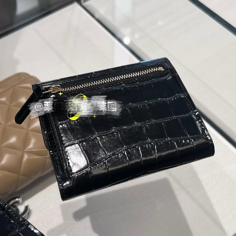 CHANEL 26S貴氣鱷魚壓紋🐊三折短夾錢包-全新品⭐️-4