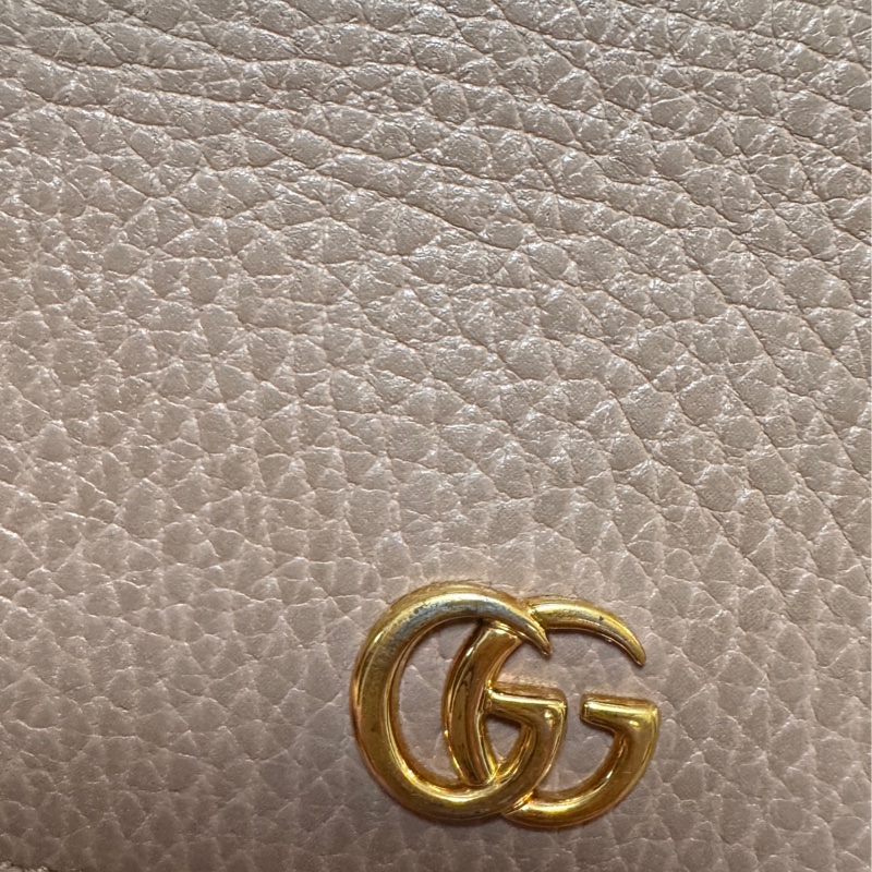 GUCCI 經典GG Marmont系列 三折式皮夾短夾 淺棕色/裸色-17