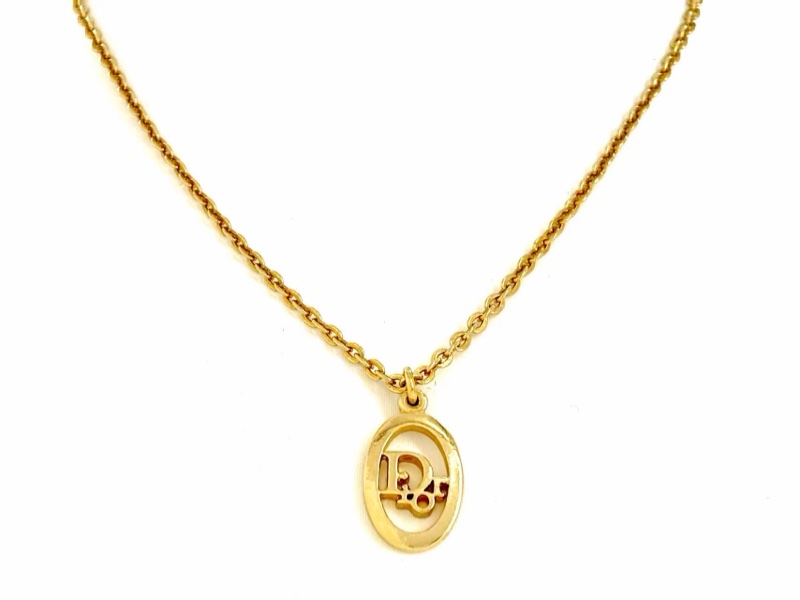 【97新 ✨ 全網最低價！】 Dior中古項鍊橢圓形Logo(下單前先詢問庫存❗️❗️）-2