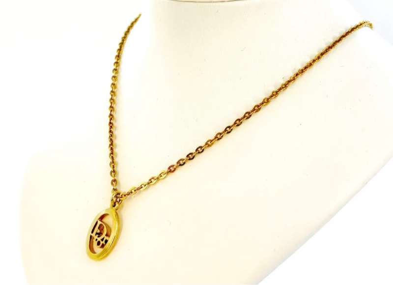 【97新 ✨ 全網最低價！】 Dior中古項鍊橢圓形Logo(下單前先詢問庫存❗️❗️）-6