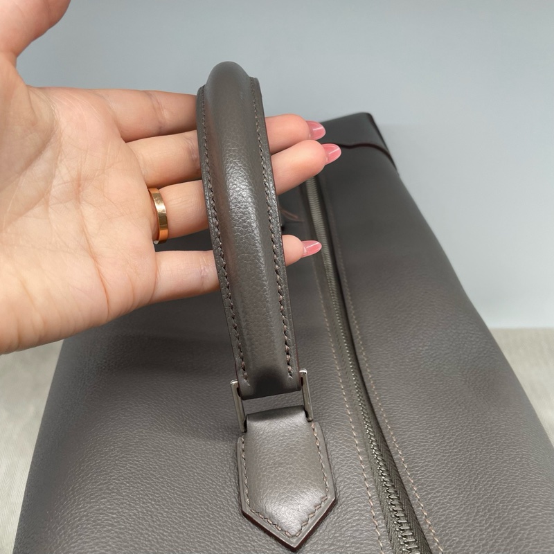 Hermes愛馬仕 maxibox手提包✨幾乎全新，尺寸37*21*15棕色牛皮-3