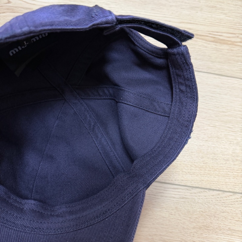 Miumiu棒球帽 褪色刷舊風 深紫色-15