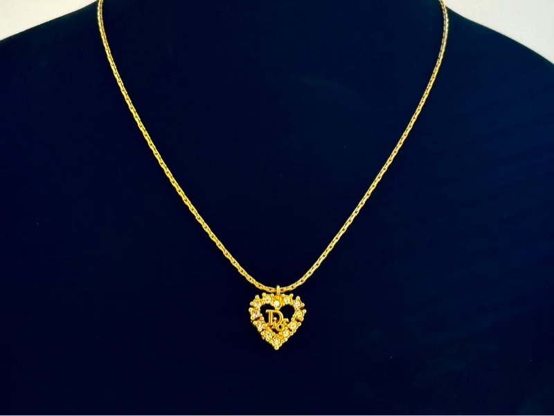 【97新 ✨ 全網最低價！】Dior 中古 愛心 嶔鑽項鏈(下單前先詢問庫存❗️❗️）-0