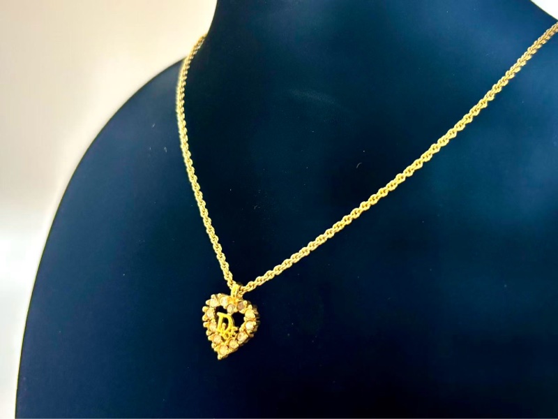 【97新 ✨ 全網最低價！】Dior 中古 愛心 嶔鑽項鏈(下單前先詢問庫存❗️❗️）-5