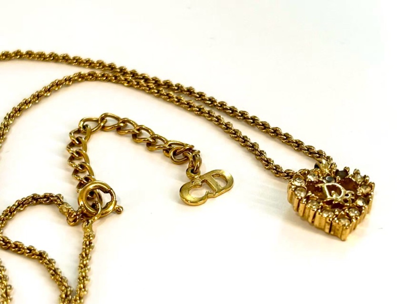 【97新 ✨ 全網最低價！】Dior 中古 愛心 嶔鑽項鏈(下單前先詢問庫存❗️❗️）-6