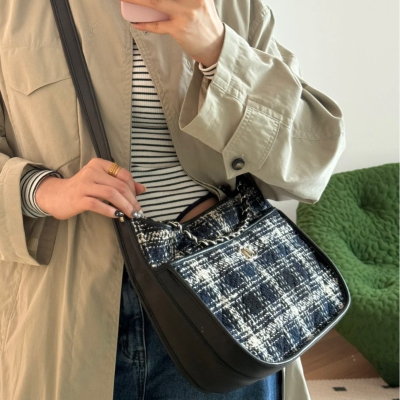 ✨Chanel 格紋嬉皮士 3way hobo 99新🤍-2