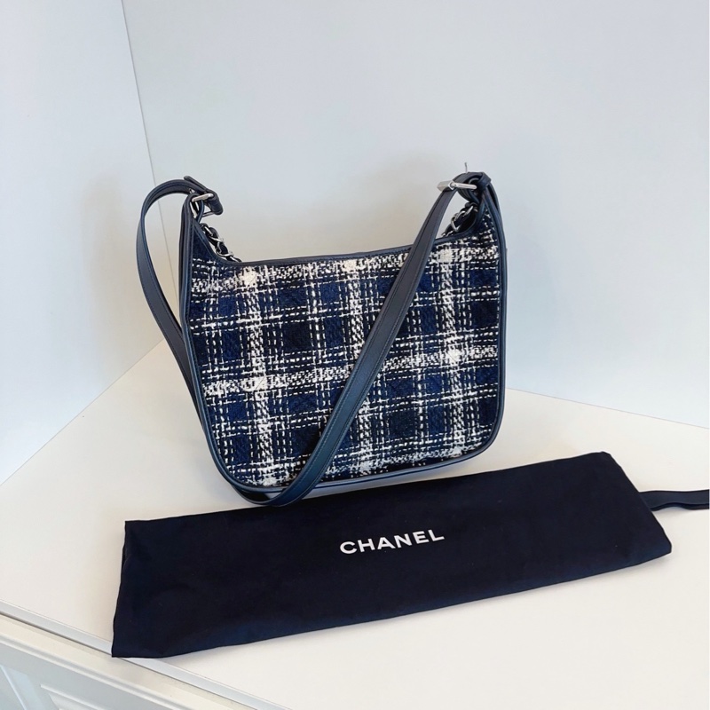 ✨Chanel 格紋嬉皮士 3way hobo 99新🤍-5