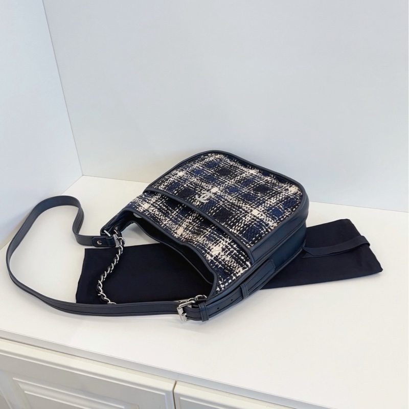✨Chanel 格紋嬉皮士 3way hobo 99新🤍-9