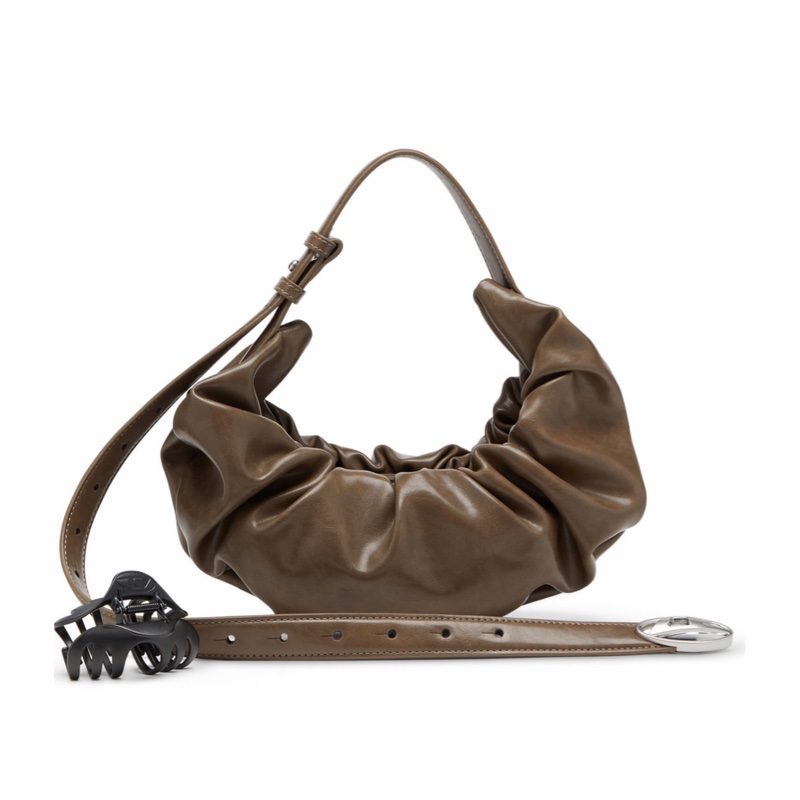 Diesel 女士 Grab-D S-Small 褶皺單肩包均碼碼30cm*10cm*26cm-2