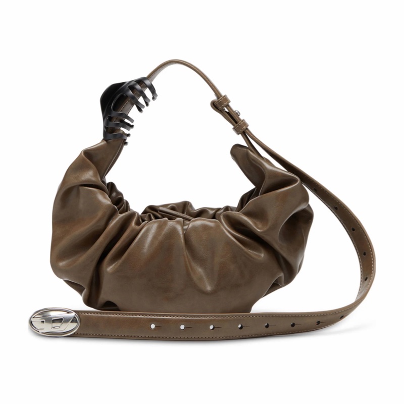 Diesel 女士 Grab-D S-Small 褶皺單肩包均碼碼30cm*10cm*26cm-3