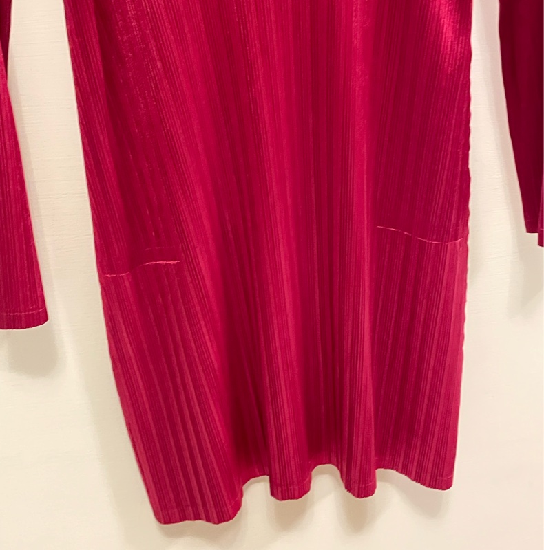 ▪️富貴選物FUGUEI▪️PP  三宅一生 紅寶石 緞面長袖洋裝-7