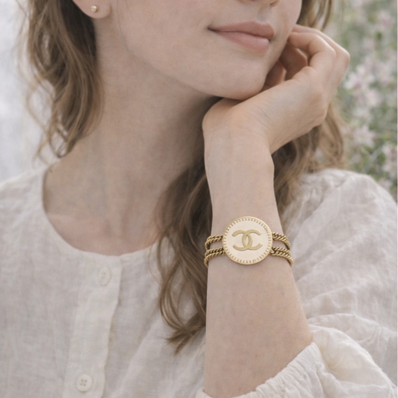 【97新 ✨ 全網最低價！】chanel 粉色 圓形琺瑯 手鏈(下單前先詢問庫存❗️❗️）-0