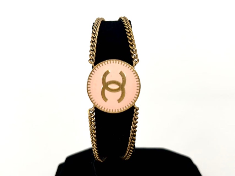 【97新 ✨ 全網最低價！】chanel 粉色 圓形琺瑯 手鏈(下單前先詢問庫存❗️❗️）-8