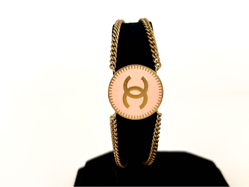 【97新 ✨ 全網最低價！】chanel 粉色 圓形琺瑯 手鏈(下單前先詢問庫存❗️❗️）-9