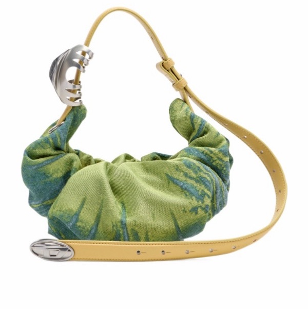 Diesel 女士 Grab-D牛仔布褶皺單肩包均碼碼30cm*10cm*26cm-1