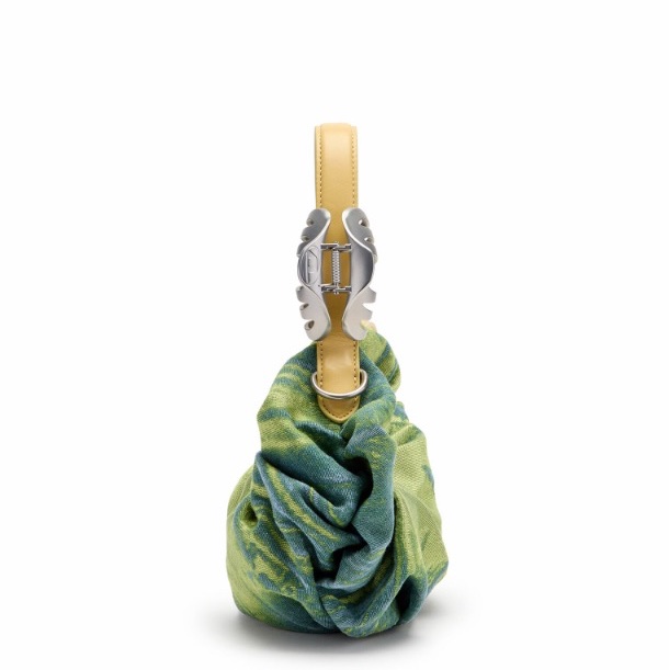 Diesel 女士 Grab-D牛仔布褶皺單肩包均碼碼30cm*10cm*26cm-2